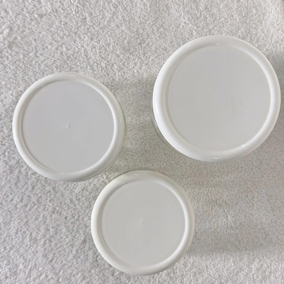 Vintage 80s KIG Indonesia Glass Fruit Flower Canister Set  (3) - Picture 8 of 12